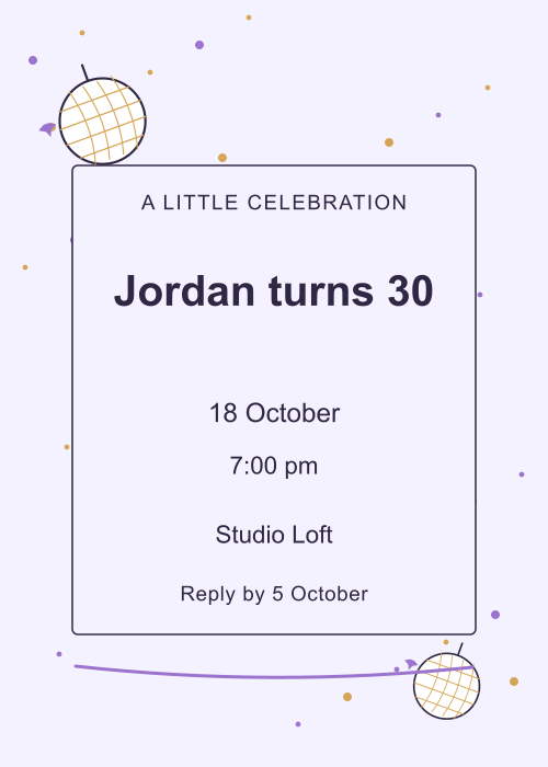 Mirrorball Hour Confetti editable design preview