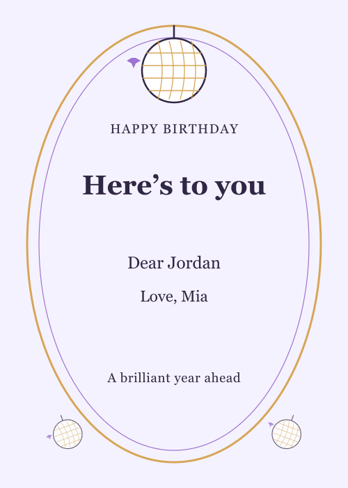 Mirrorball Hour Oval Portrait editable design preview