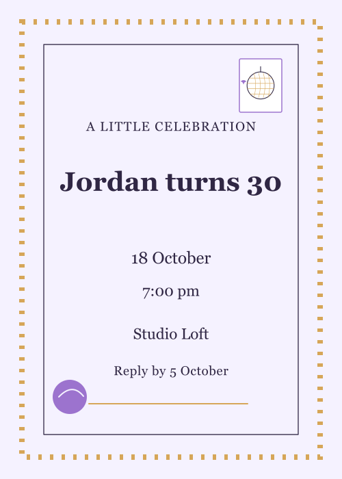 Mirrorball Hour Postage Stamp editable design preview