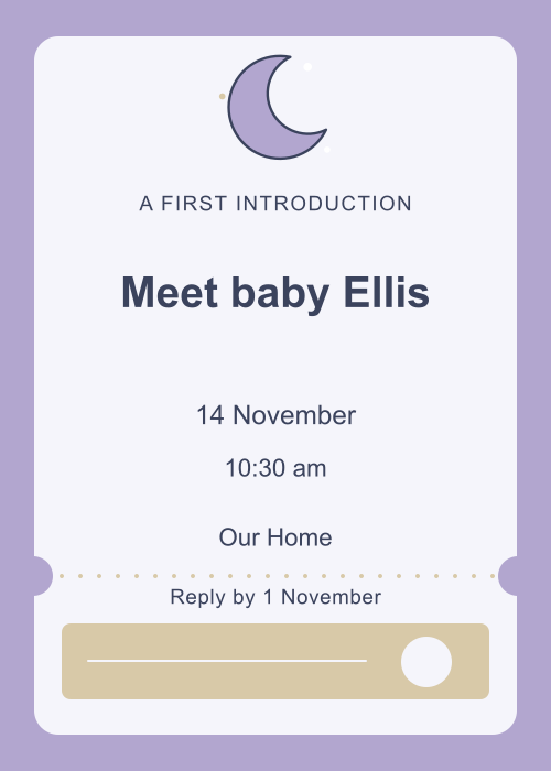 Moonlit Cradle Ticket editable design preview