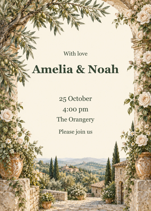 Olive Grove editable design preview