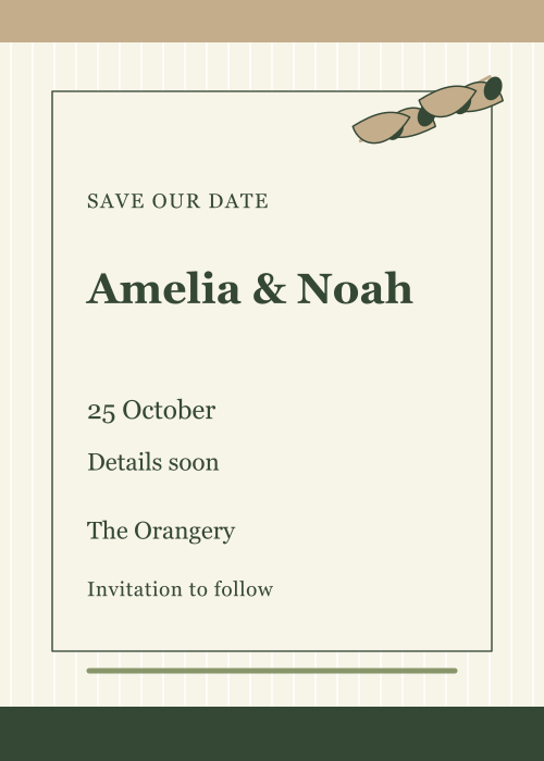 Olive Grove Pinstripe editable design preview