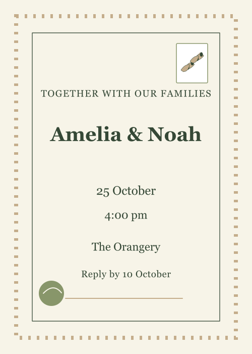 Olive Grove Postage Stamp editable design preview