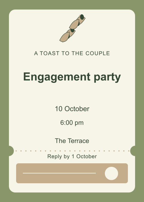 Olive Grove Ticket editable design preview