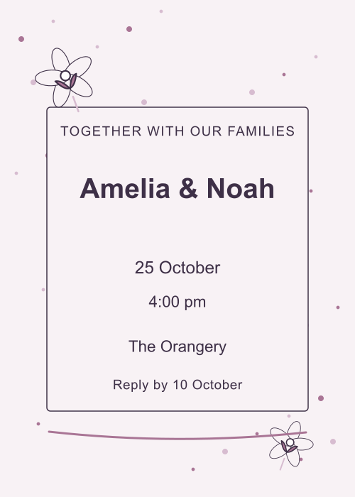 Orchid Ink Confetti editable design preview