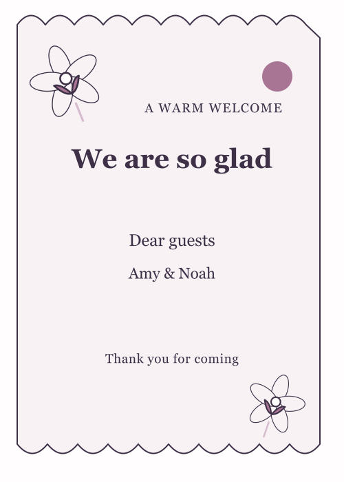 Orchid Ink Scalloped Edge editable design preview