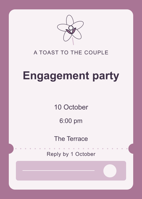 Orchid Ink Ticket editable design preview