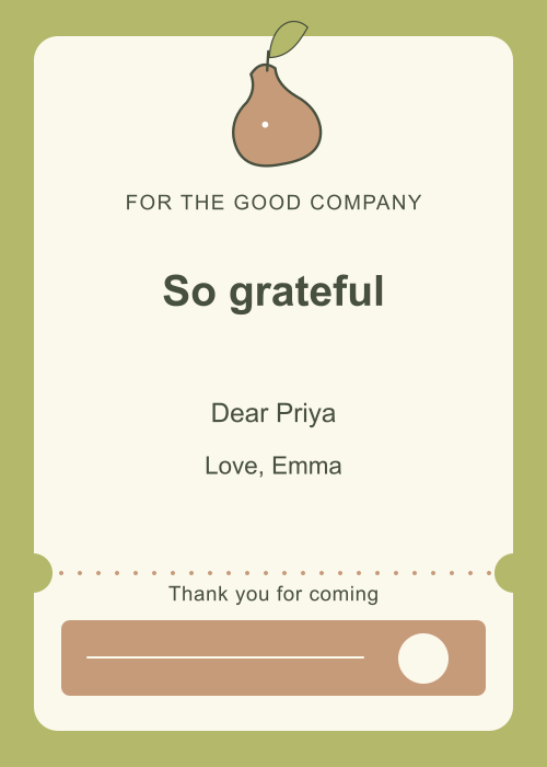 Poached Pear Ticket editable design preview