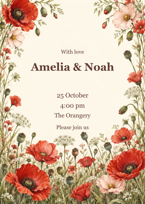 Poppy Field Editorial editable design preview