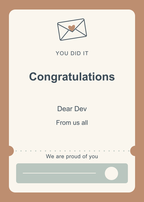 Postmarked Ticket editable design preview