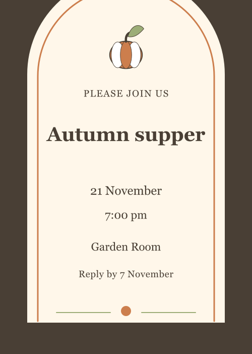 Pumpkin Table Archway editable design preview