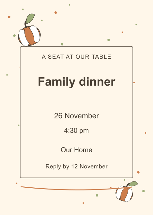 Pumpkin Table Confetti editable design preview