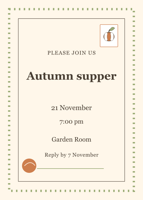 Pumpkin Table Postage Stamp editable design preview