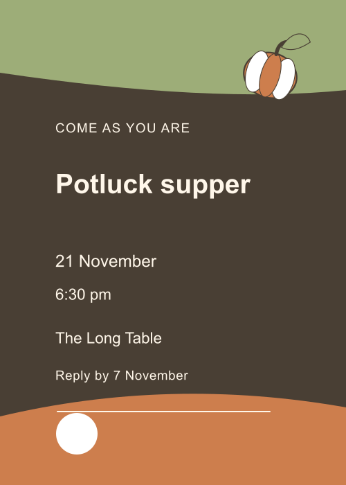 Pumpkin Table Split Panel editable design preview