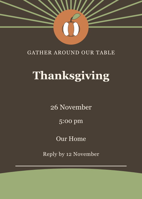 Pumpkin Table Sunburst editable design preview