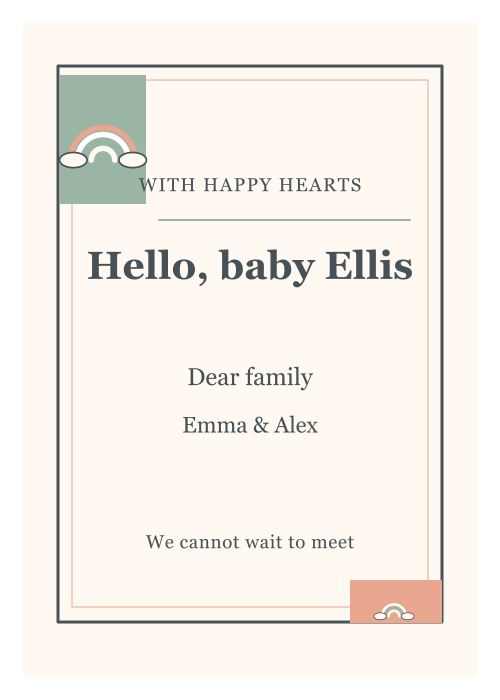 Rainbow Morning Gallery Frame editable design preview