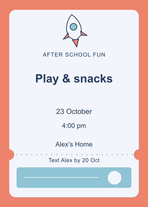 Rocket Launch Ticket editable design preview