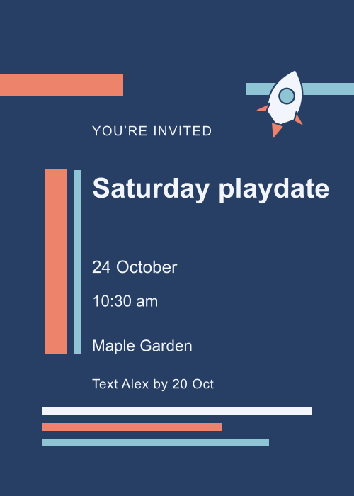 Rocket Launch Type Stack editable design preview