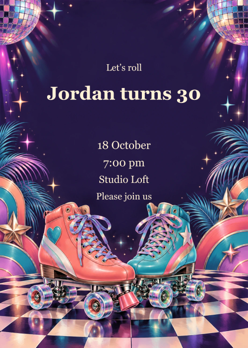 Roller Rink Editorial editable design preview