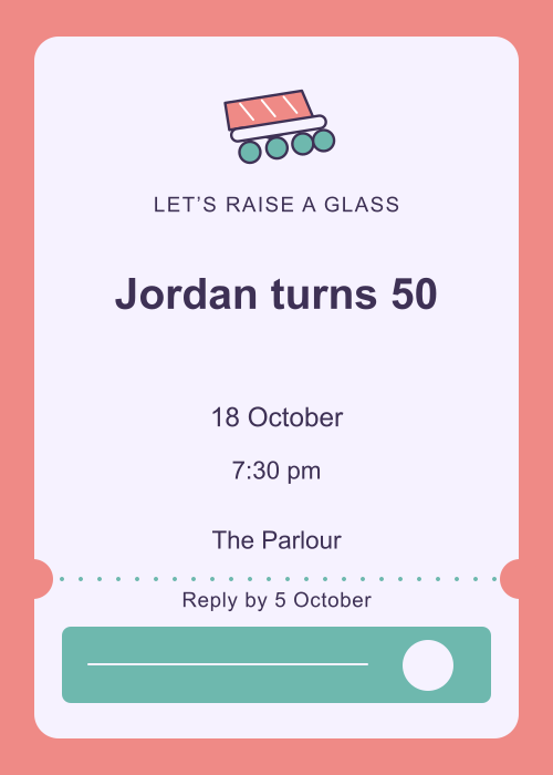 Roller Rink Ticket editable design preview