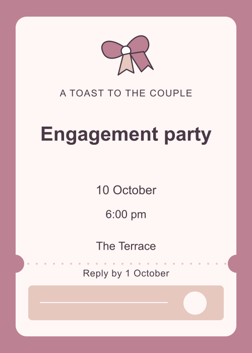 Silk Ribbon Ticket editable design preview