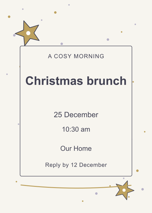 Starlit Christmas Confetti editable design preview