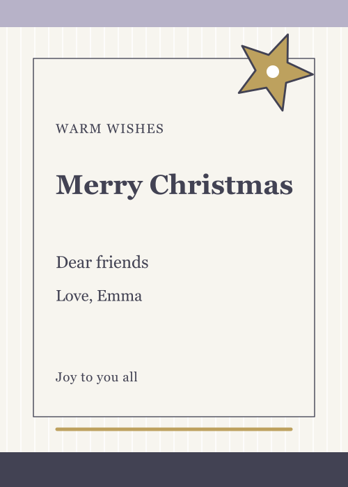 Starlit Christmas Pinstripe editable design preview