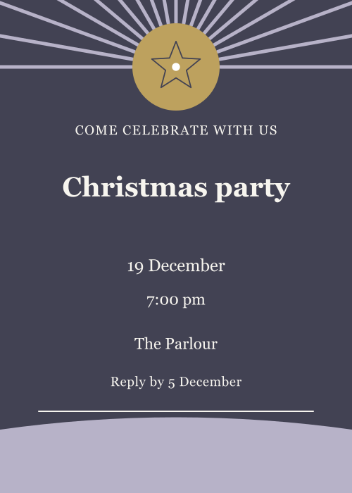 Starlit Christmas Sunburst editable design preview