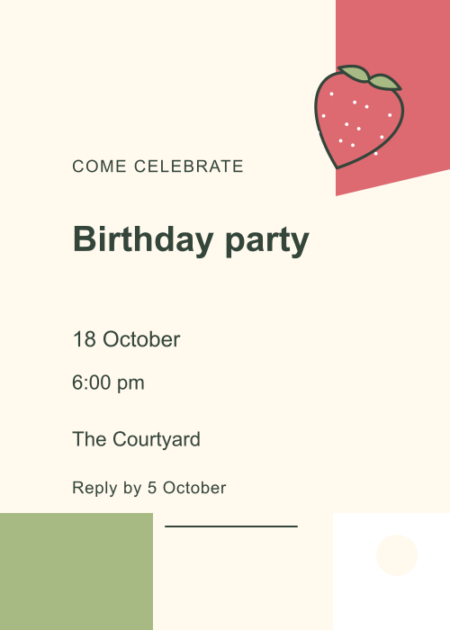 Strawberry Social Offset Blocks editable design preview