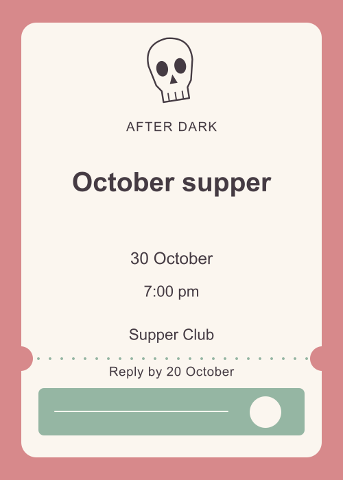 Sugar Skull Ticket editable design preview