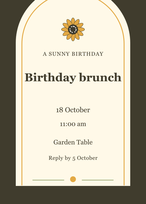 Sunflower Day Archway editable design preview