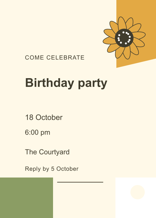 Sunflower Day Offset Blocks editable design preview