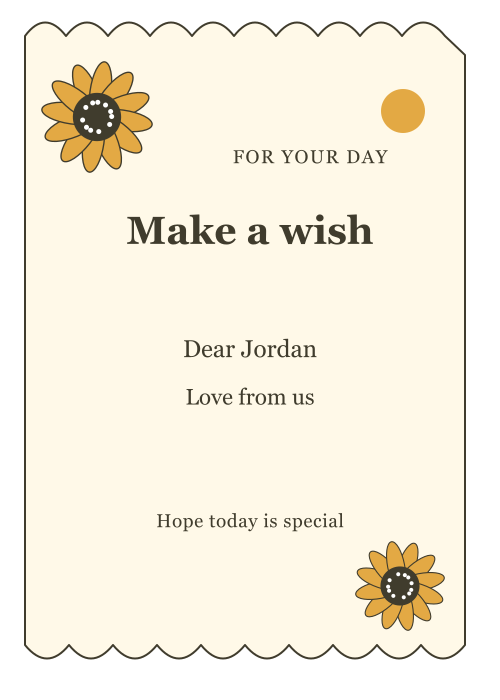 Sunflower Day Scalloped Edge editable design preview