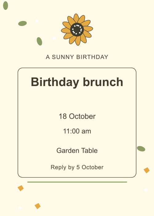 Sunflower Day Terrazzo editable design preview