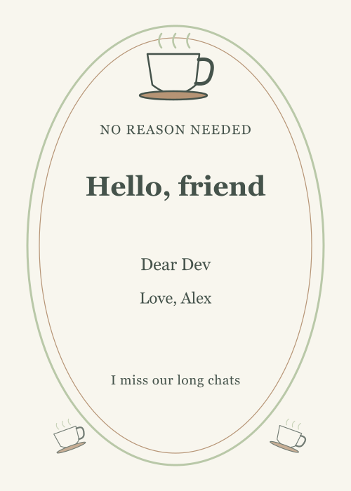 Tea Together Oval Portrait editable design preview