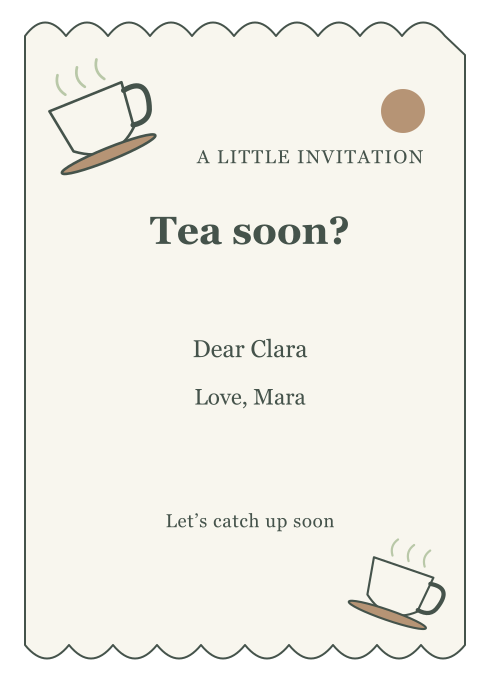 Tea Together Scalloped Edge editable design preview