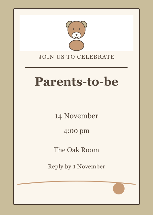 Teddy Nursery Polaroid editable design preview