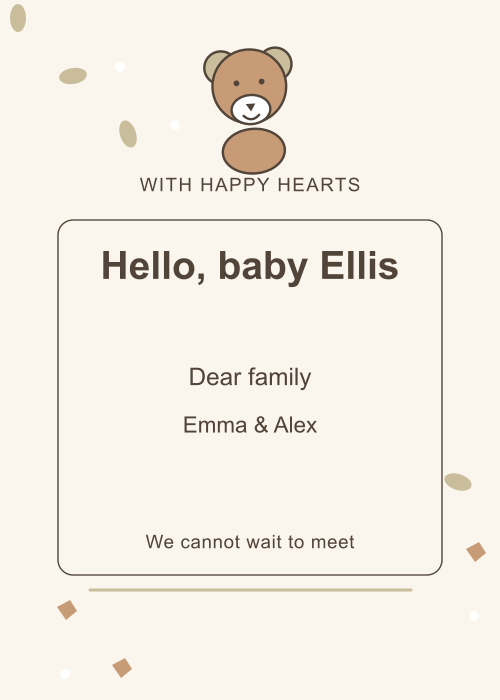 Teddy Nursery Terrazzo editable design preview
