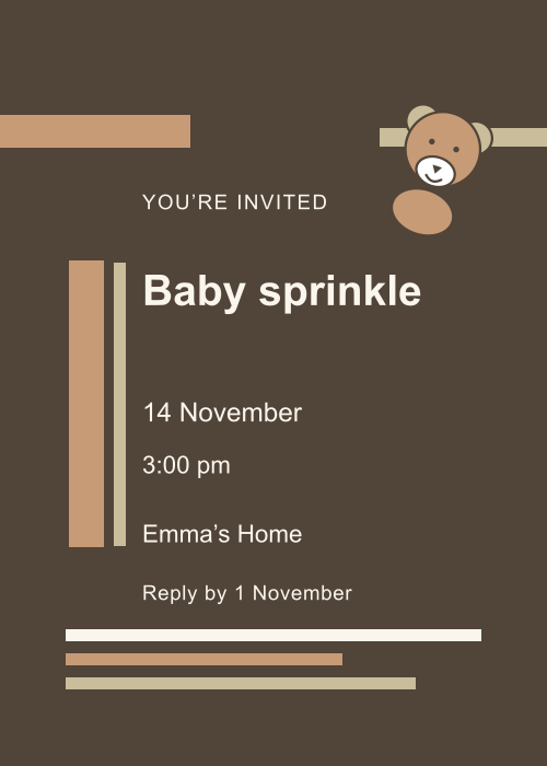 Teddy Nursery Type Stack editable design preview