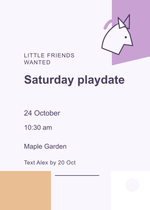 Unicorn Garden Offset Blocks editable design preview
