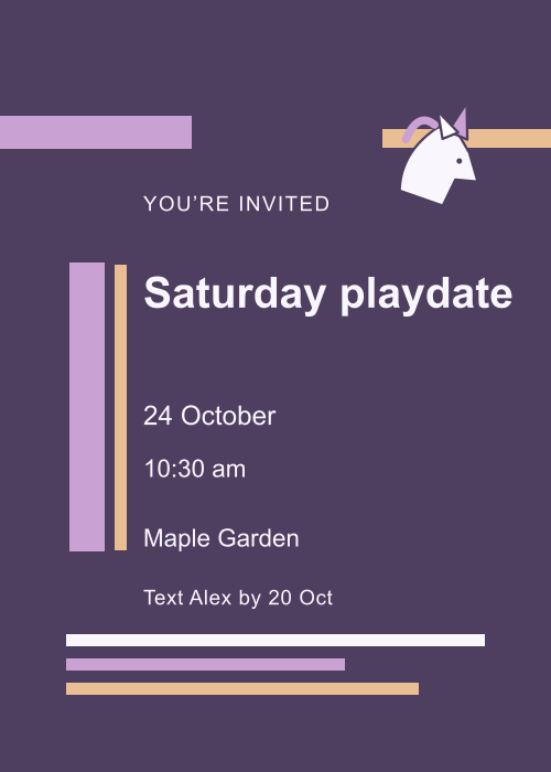 Unicorn Garden Type Stack editable design preview
