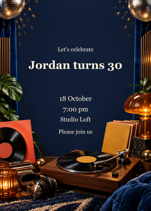 Vinyl Social editable design preview