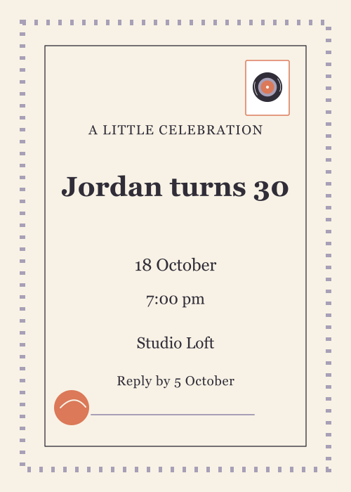 Vinyl Groove Postage Stamp editable design preview