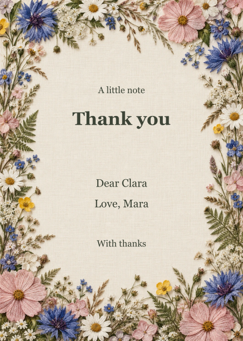 Wildflower Letter editable design preview