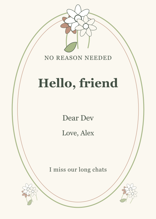 Wildflower Letter Oval Portrait editable design preview