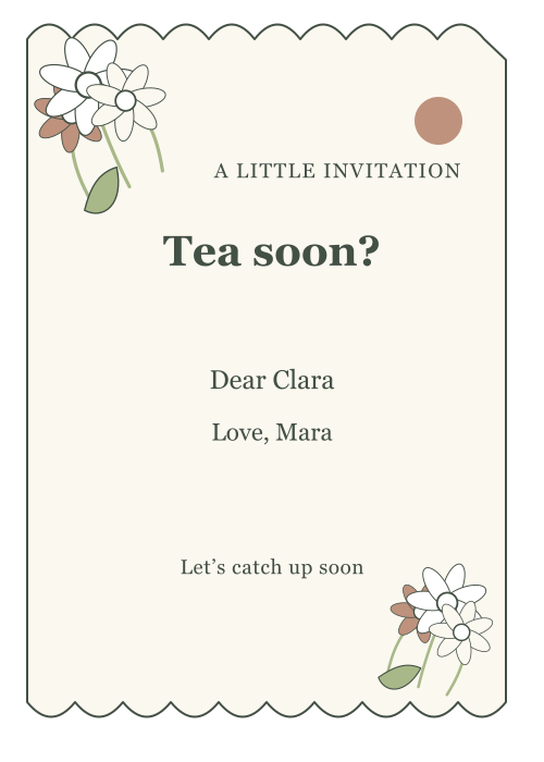 Wildflower Letter Scalloped Edge editable design preview