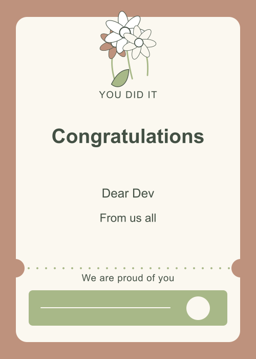 Wildflower Letter Ticket editable design preview