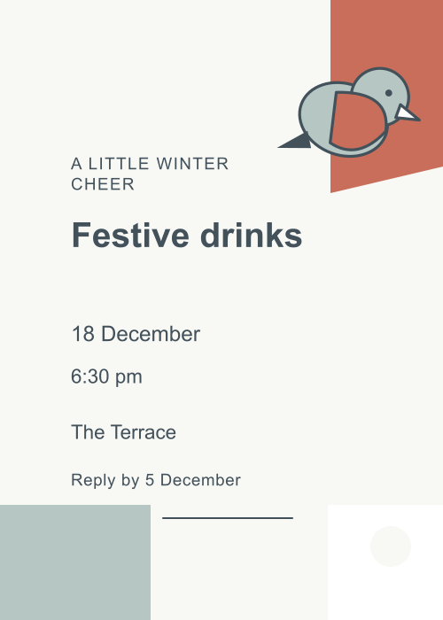 Winter Robin Offset Blocks editable design preview