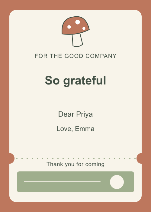 Woodland Mushroom Ticket editable design preview