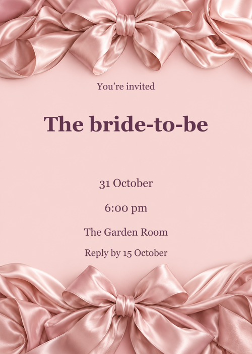 A Satin Affair · Invitation editable design preview